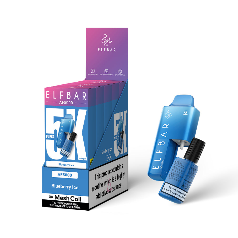 Wholesale - Pack of 5 - Elfbar AF5000 - Blueberry Ice