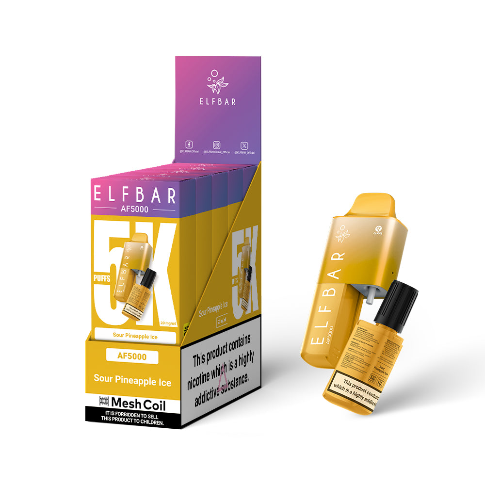 Wholesale - Pack of 5 - Elfbar AF5000 - Sour Pineapple Ice