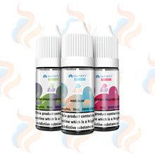 Three bottles of Hayati Pro Max Nic Salts in 10mg strength on a white background.