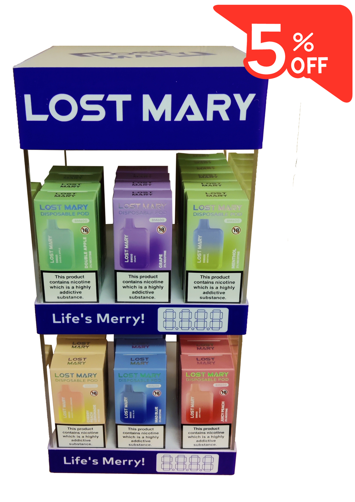 Wholesale - Lost Mary Disposable - 6x CDU's & Display Unit