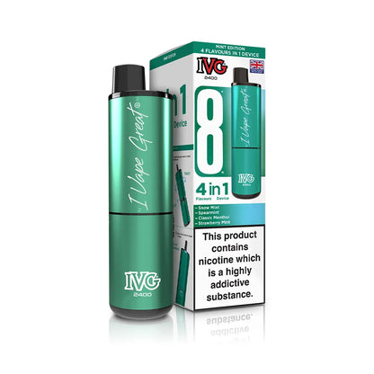 IVG vape device and packaging on a white background