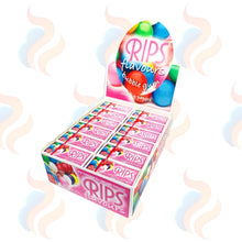 Box of RIPS bubble gum with colourful packaging on a white background