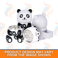 Panda-shaped light and grinder with decorative elements on a white background