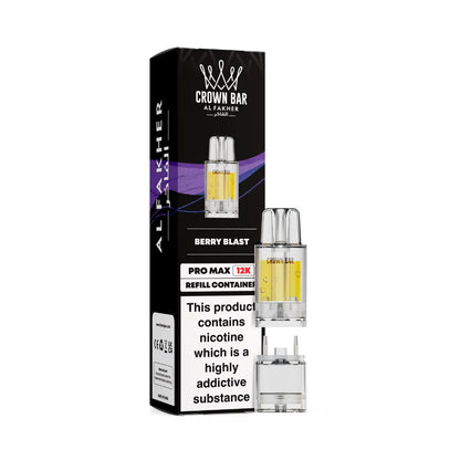 Al Fakher Crown Bar vape refills with packaging on a white background