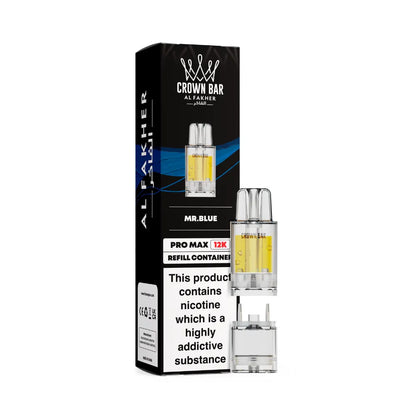 Al Fakher Crown Bar vape refills with packaging on a white background