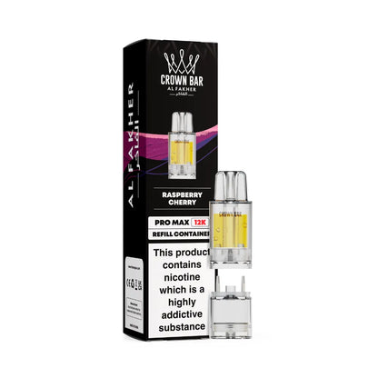 Al Fakher Crown Bar vape refills with packaging on a white background