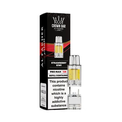 Al Fakher Crown Bar vape refills with packaging on a white background
