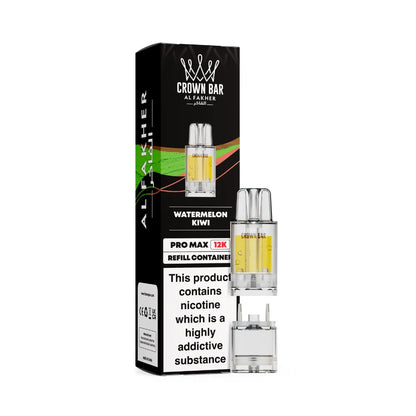 Al Fakher Crown Bar vape refills with packaging on a white background