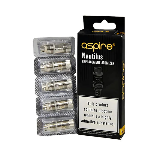 Aspire Nautilus replacement atomizer packaging with clear atomizers inside