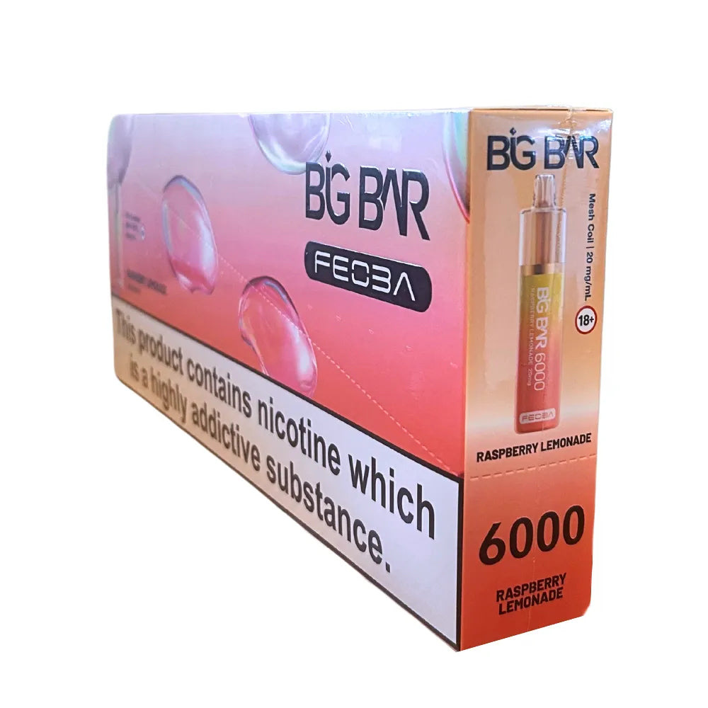 Box of 5 - Feoba Big Bar 6000 - Raspberry Lemonade