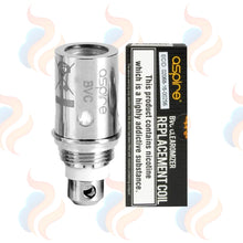 Aspire BVC replacement coil with packaging on a white background