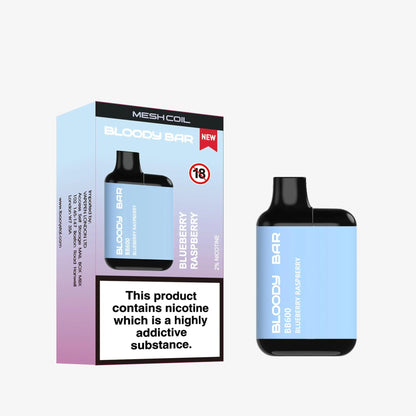 Bloody Bar vape device and packaging on a white background