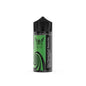Vape juice bottle with green label on a white background