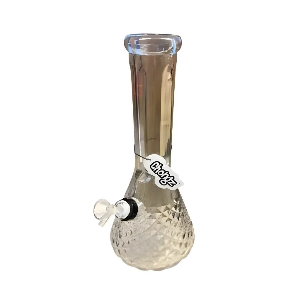 Clear 30cm Chongz "Larry" glass waterpipe on a white background.