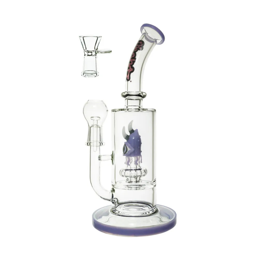 Clear 30cm Chongz "Purple Haze" glass waterpipe on a white background.