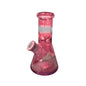 Pink glass water pipe on a white background