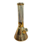 Gold and silver patterned smoking pipe on a white background