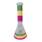 Colorful spool of yarn round a bong on a white background