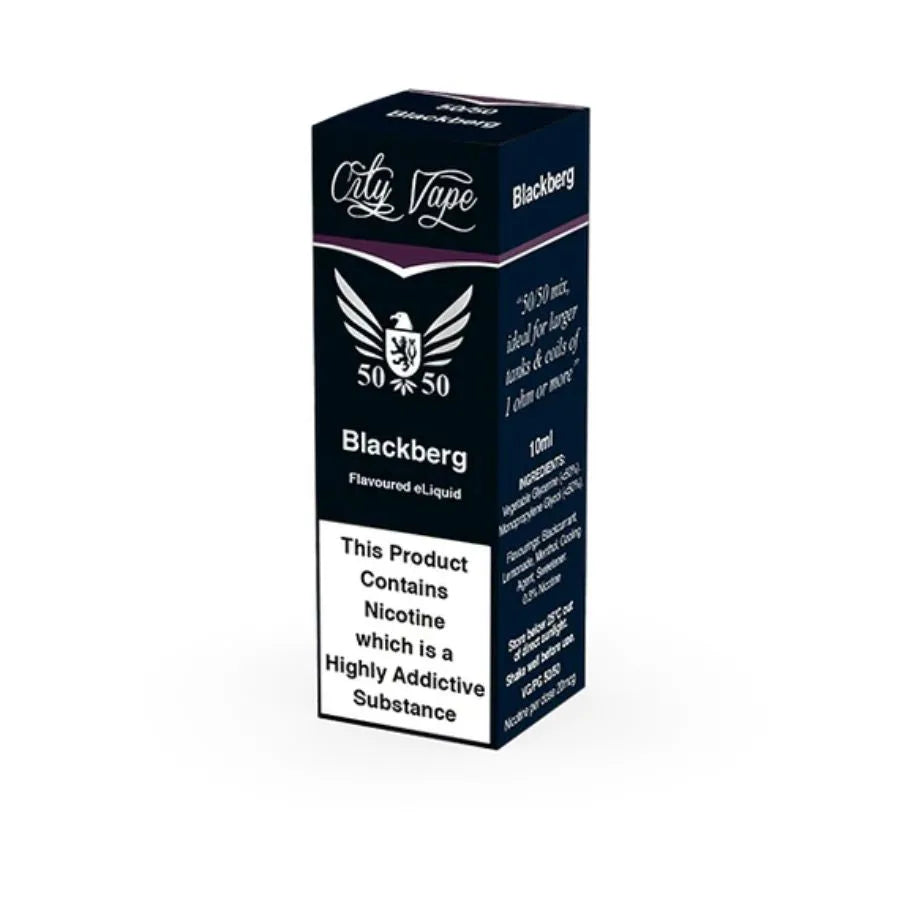 Cly Vape Blackberg 50/50 e-liquid packaging on a white background