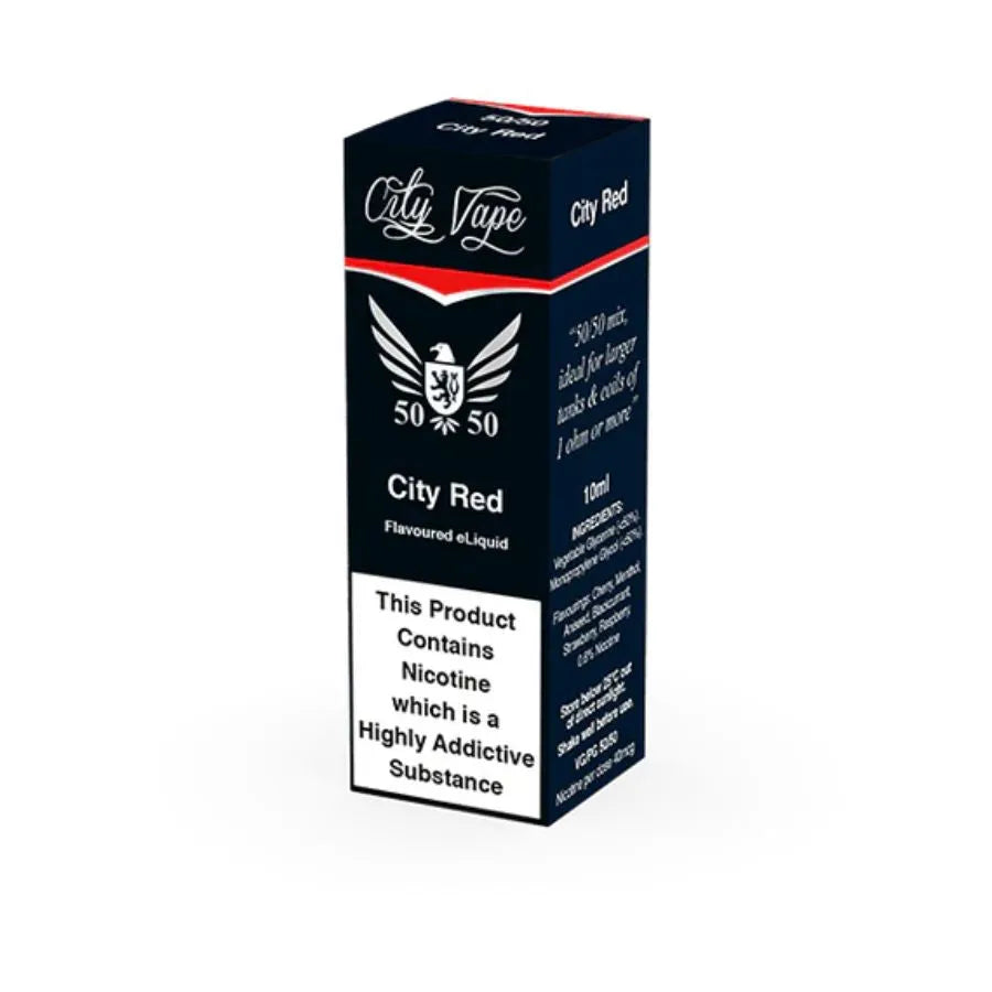 City Vape 50/50 City Red e-liquid packaging on a white background