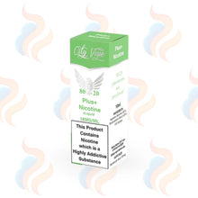 Cly Vape Plus+ Nicotine e-liquid packaging with nicotine warning label on a white background