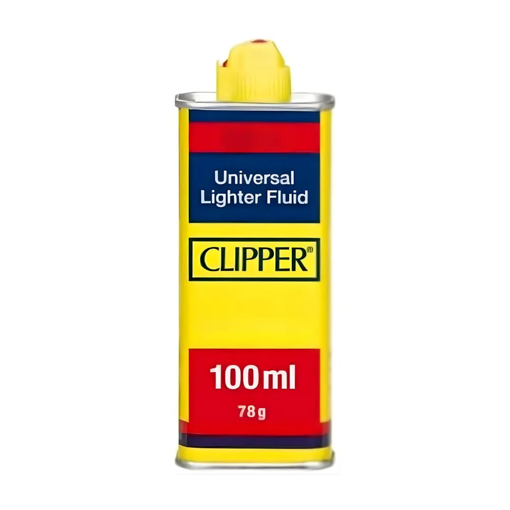 Clipper universal lighter fluid in a 100ml bottle packaging on a white background