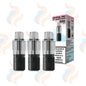 Three Crystal Pro CP10k vape refill pods with packaging on a white background.