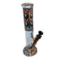 D&K Glass smoking waterpipe with colourful reggae design on a white background