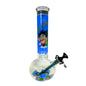 D&K Glass smoking waterpipe with cartoon character on a white background