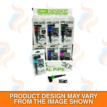 Packaging of D&K Dengke metal pipes with a white background and text indicating product design may vary.