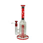 D&K 3153 Glass water pipe with multiple necks and a filter on a white background