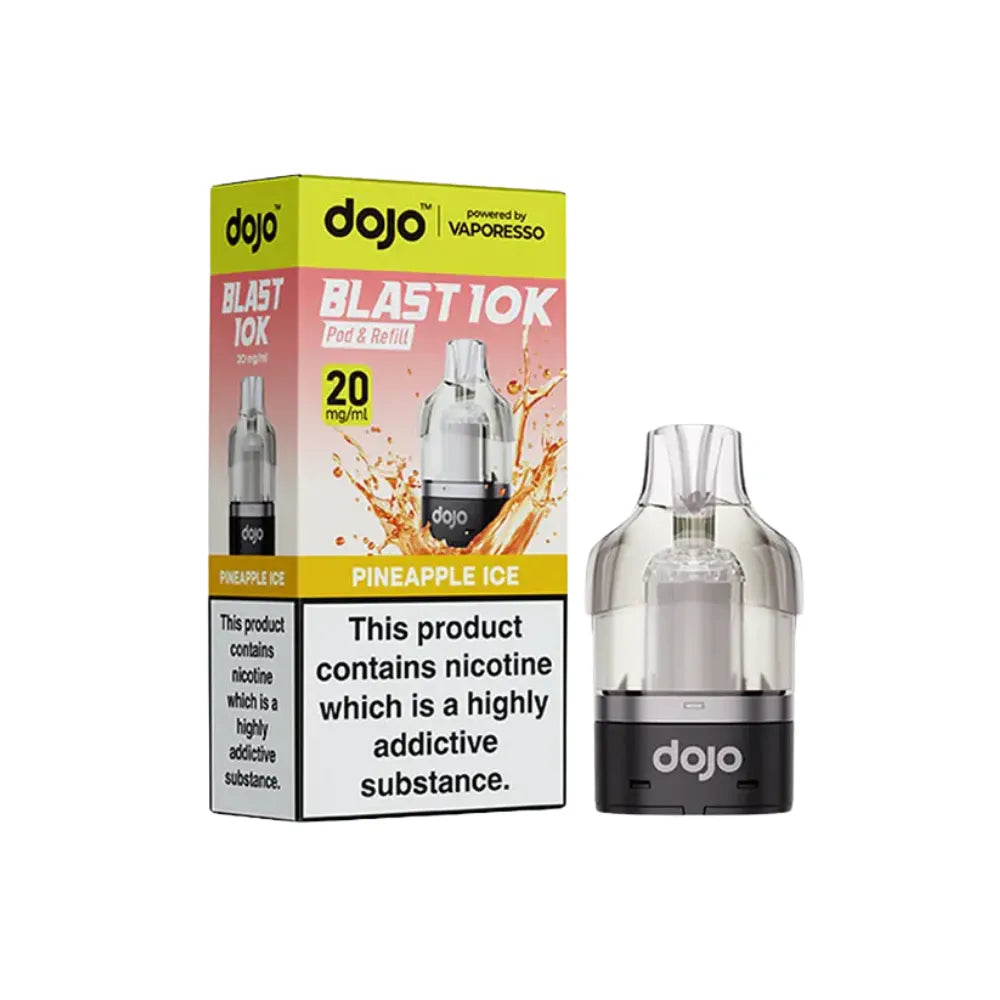  dojo vape cartridges and packaging on a white background