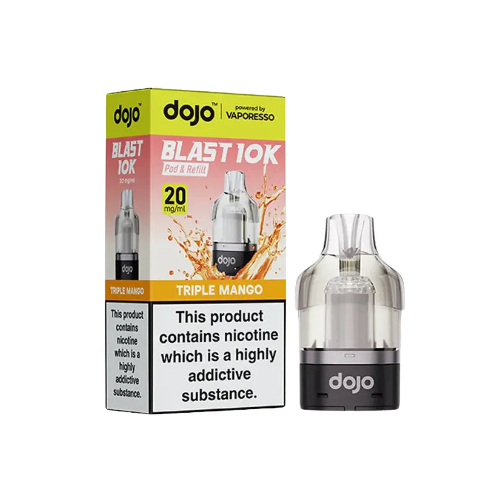  dojo vape cartridges and packaging on a white background