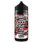 Vape pod bottle with cherry strawberry flavor on a white background