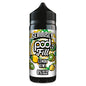 Vape pod bottle with lemon kiwi flavor on a white background