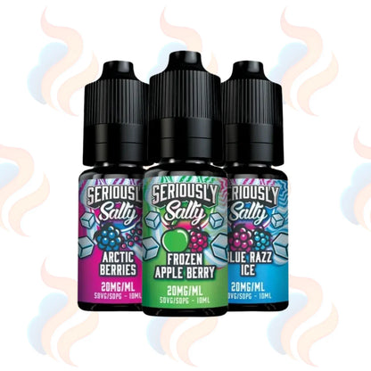 Three Doozy Seriously Salty E-liquids on a white background with UK Vape Supply Logo