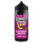 Blackcurrant honeydew vape juice bottle with a pink label on a white background
