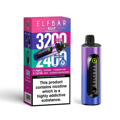 Elf Bar vape device and packaging on a white background