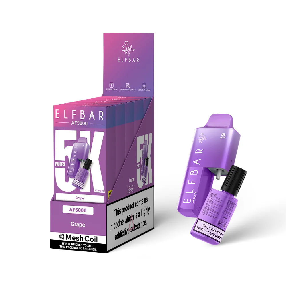 Box Of 5 - Elfbar AF5000 - Grape