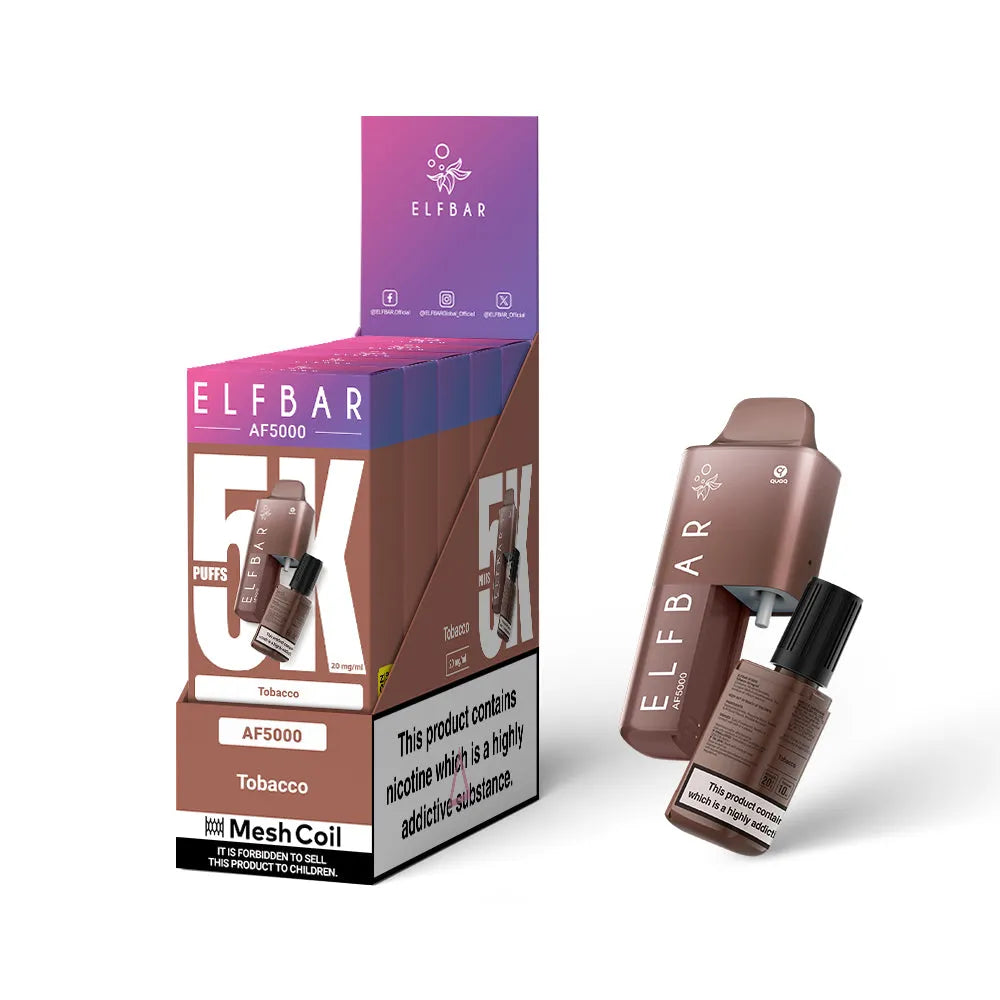 Box Of 5 - Elfbar AF5000 - Tobacco