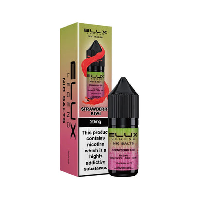 Elux Strawberry Kiwi vape juice bottle and packaging on a white background