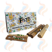 Bamboo rolling mats with 'Fizz' packaging on a white background