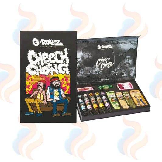 G-Rollz Amsterdam Cheech & Chong product packaging with colorful design and product display.