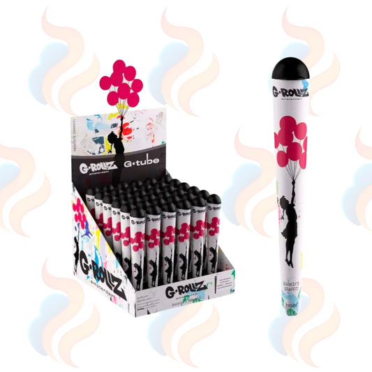 G-Rouzz G-tube cone holder with packaging and decorative elements on a white background