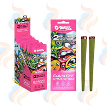 G-Rollz USA Hemp cones candy flavored rolling paper packaging with two green rolling papers on a white background.