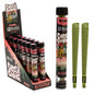 Colourful Display of G-Rollz King-Size Blunt Cones in Watermelon Sunrise flavour with two cones next to a container.