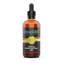 Bottle of LVWell CBD oil with a dropper on a white background