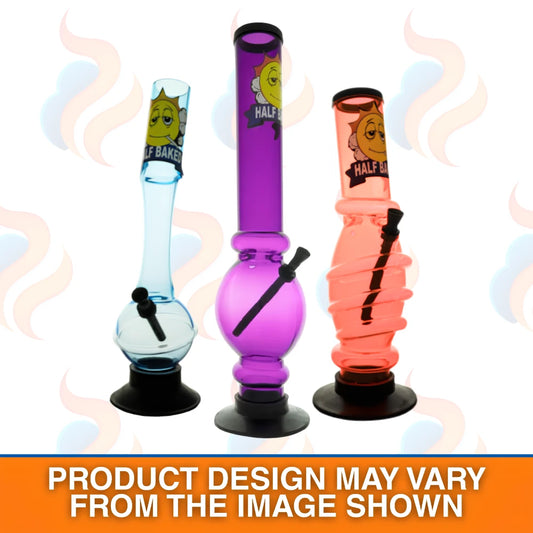 Three colourful smoking accessories with cartoon character labels on a white background.