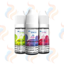 Three bottles of Hayati Pro Max Salts / vape juice with colourful labels on a white background.