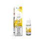 Banana ice e-liquid bottle and packaging with nicotine warning label on a white background